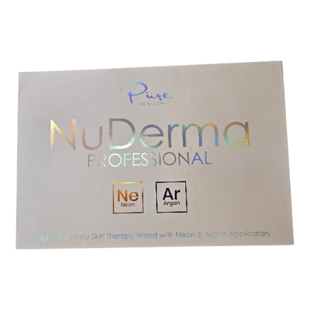 NuDerma Professional High Frequency Skin Therapy Wand with Neon and Argon
